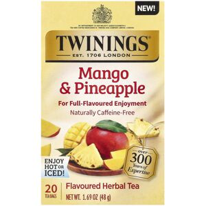 Twinings, Herbal Tea, Mango & Pineapple, Caffeine-Free, 20 Tea Bags, 1.69 oz (48 Twinings, Herbal Tea, Mango & Pineapple, Caffeine-Free, 20 Tea Bags, 1.69 oz (48