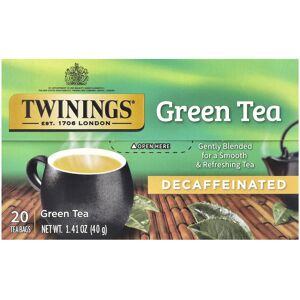 Twinings, Green Tea, Decaffeinated, 20 Tea Bags, 1.41 oz (40 g) Twinings, Green Tea, Decaffeinated, 20 Tea Bags, 1.41 oz (40 g)