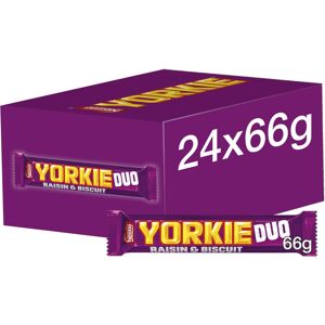 Nestle Nestl? Yorkie Raisin and Biscuit Duo Milk Chocolate Bars, 24 x 66 g Nestle Nestl? Yorkie Raisin and Biscuit Duo Milk Chocolate Bars, 24 x 66 g