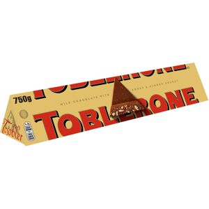 Toblerone Milk Chocolate Bar, Swiss Chocolate with Honey and Almond Nougat, 750 Toblerone Milk Chocolate Bar, Swiss Chocolate with Honey and Almond Nougat, 750