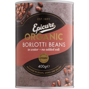 Epicure Organic Borlotti Beans Water Nodded Salt 400 g Pack of 6 Epicure Organic Borlotti Beans Water Nodded Salt 400 g Pack of 6