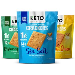 Real Naturals Keto Crackers Sea Salt Rosemary Garlic Cheddar Onion Variety pack low car Real Naturals Keto Crackers Sea Salt Rosemary Garlic Cheddar Onion Variety pack low car