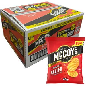 McCoy's McCoys Salted Crisps Ridge Cut Box of 20x65g McCoy's McCoys Salted Crisps Ridge Cut Box of 20x65g