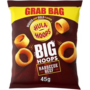 Hula Hoops BIG HOOPS BBQ BEEF Grab Bag Crisps 45g Bags, Case of 36 - Bigger Hoop Hula Hoops BIG HOOPS BBQ BEEF Grab Bag Crisps 45g Bags, Case of 36 - Bigger Hoop