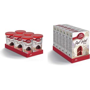 Betty Crocker Chocolate Fudge Icing 400g (Pack of 6) & Red Velvet Chocolate Cake Betty Crocker Chocolate Fudge Icing 400g (Pack of 6) & Red Velvet Chocolate Cake