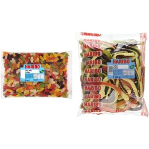 HARIBO Mini Jelly Babies Bulk Bag 3 kg (Pack of 1) 11150 & Yellow Belly Giant Sn HARIBO Mini Jelly Babies Bulk Bag 3 kg (Pack of 1) 11150 & Yellow Belly Giant Sn
