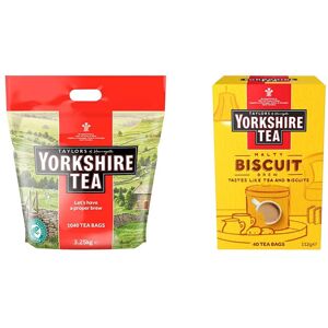 Yorkshire Tea Bags 3.25 Kg (1040 tea bags) & Biscuit Brew Flavoured Tea Bags, Pa Yorkshire Tea Bags 3.25 Kg (1040 tea bags) & Biscuit Brew Flavoured Tea Bags, Pa
