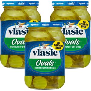 Vlasic Fresh Packed OVALS Hamburger Dill Chips Pickles 473ml (Pack of 3) Vlasic Fresh Packed OVALS Hamburger Dill Chips Pickles 473ml (Pack of 3)