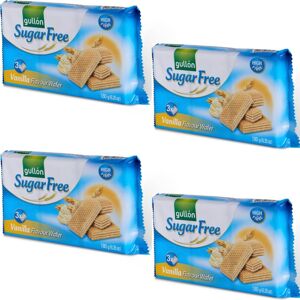 Gullon, S.A. 4 x 180g Vanilla Flavour Wafer Cookies Biscuits Sugar Free Gullon, S.A. 4 x 180g Vanilla Flavour Wafer Cookies Biscuits Sugar Free