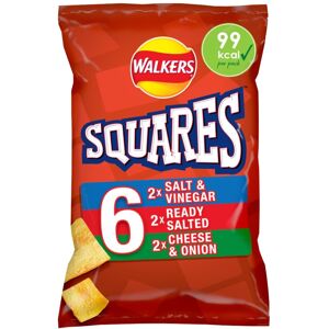 Walkers Squares Variety Multipack Snacks Crisps 6x22g Walkers Squares Variety Multipack Snacks Crisps 6x22g