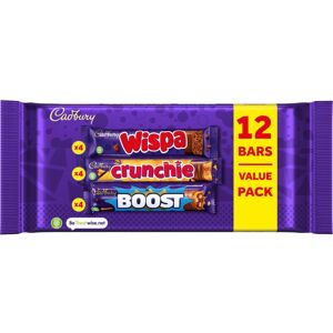 Cadbury Mixed Chocolate Bar Value Pack 4 x Wispa 4 x Crunchie 4 x Boost Ba Cadbury Mixed Chocolate Bar Value Pack 4 x Wispa 4 x Crunchie 4 x Boost Ba