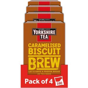 Yorkshire Tea Caramelised Biscuit Brew Flavoured Tea Bags, 4 Boxes of 40 Tea Bag Yorkshire Tea Caramelised Biscuit Brew Flavoured Tea Bags, 4 Boxes of 40 Tea Bag