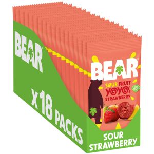 BEAR Super Sour Strawberry & Apple Yoyos - Dried Fruit Rolls - Healthy - Vegan - BEAR Super Sour Strawberry & Apple Yoyos - Dried Fruit Rolls - Healthy - Vegan -