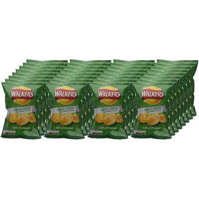 Walkers - Salt and Vinegar Crisps - 32.5 g - Pack of 32 - Crisps Walkers - Salt and Vinegar Crisps - 32.5 g - Pack of 32 - Crisps
