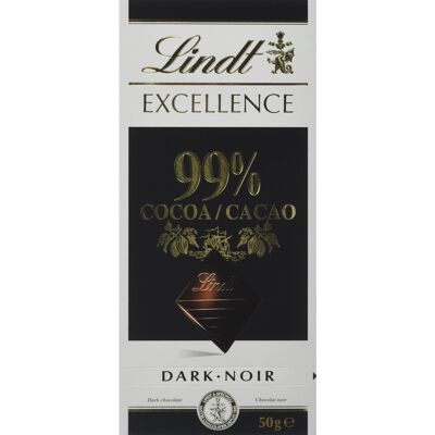 Lindt Excellence 99 Percent 50 g (Pack of 18) Lindt Excellence 99 Percent 50 g (Pack of 18)