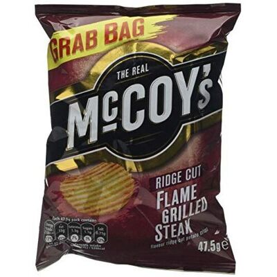 Unbranded McCoys Flame Grilled Steak Potato Crisps Grab Bag 47.5g x 36 Unbranded McCoys Flame Grilled Steak Potato Crisps Grab Bag 47.5g x 36