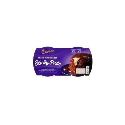 Cadbury Milk Chocolate Sticky Puds 2 x 95g (4 x 2x95g) Cadbury Milk Chocolate Sticky Puds 2 x 95g (4 x 2x95g)