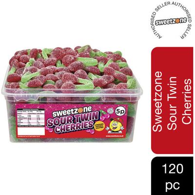 SweetZone - Sour Twin Cherries - 740g - Tub - Sweets SweetZone - Sour Twin Cherries - 740g - Tub - Sweets