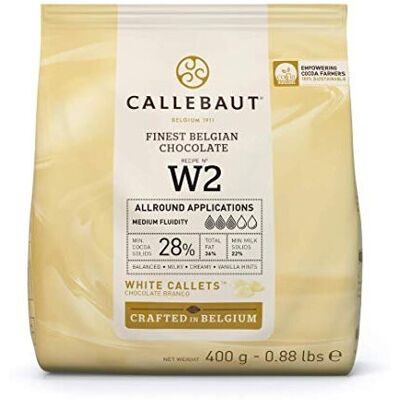 Callebaut NÂ W2 - White 28% Callets 400g Chocolate Callebaut NÂ W2 - White 28% Callets 400g Chocolate