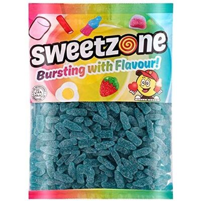SWEETZONE - Fizzy Blue Raspberry Bottles - Blue - 1kg - Candy SWEETZONE - Fizzy Blue Raspberry Bottles - Blue - 1kg - Candy