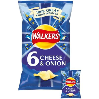 Walkers Crisps - Cheese & Onion (6x25g) Walkers Crisps - Cheese & Onion (6x25g)