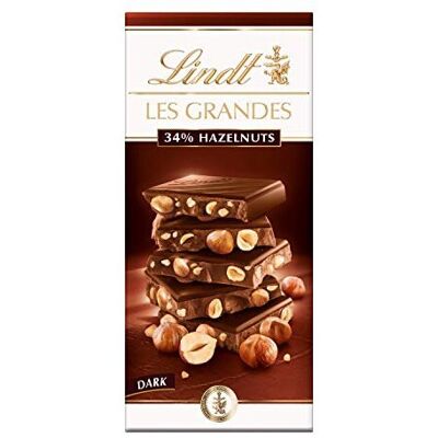 Lindt Les Grandes Dark Chocolate Hazelnut Bar, 150g (Pack of 13) Lindt Les Grandes Dark Chocolate Hazelnut Bar, 150g (Pack of 13)
