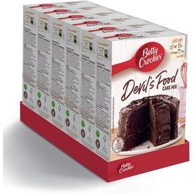 Betty Crocker Devil's Food Chocolate Cake Mix 425g (Pack of 6) Betty Crocker Devil's Food Chocolate Cake Mix 425g (Pack of 6)