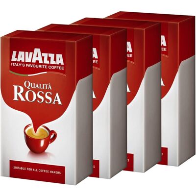Lavazza - Qualita Rossa - 250 g - Pack of 4 - Ground Coffee Lavazza - Qualita Rossa - 250 g - Pack of 4 - Ground Coffee