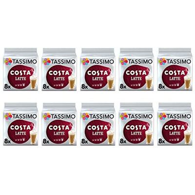 Tassimo Costa Latte Coffee Pods - 10 Packs (80 Drinks) Tassimo Costa Latte Coffee Pods - 10 Packs (80 Drinks)