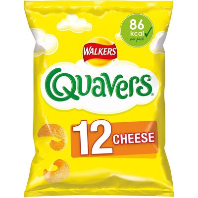 Walkers Quavers Cheese Multipack Snacks, 12 x 16 g Walkers Quavers Cheese Multipack Snacks, 12 x 16 g