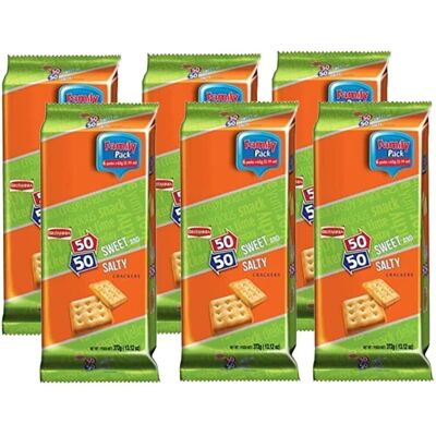 (Pack of 6) Britannia 50-50 Biscuits 372g (Pack of 6) Britannia 50-50 Biscuits 372g