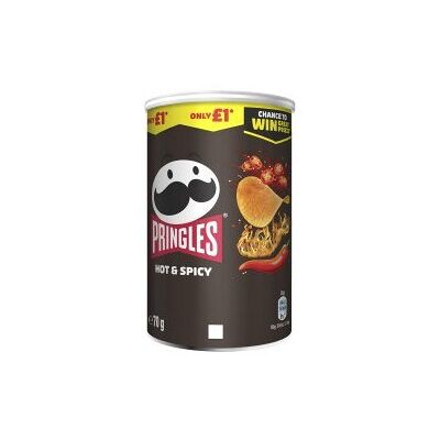 Pringles Hot & Spicy Crisps Can 70g (Pack of 12) Pringles Hot & Spicy Crisps Can 70g (Pack of 12)