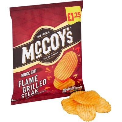 McCoy's Flame Grilled Steak Sharing Crisps 65g (Pack of 20) McCoy's Flame Grilled Steak Sharing Crisps 65g (Pack of 20)