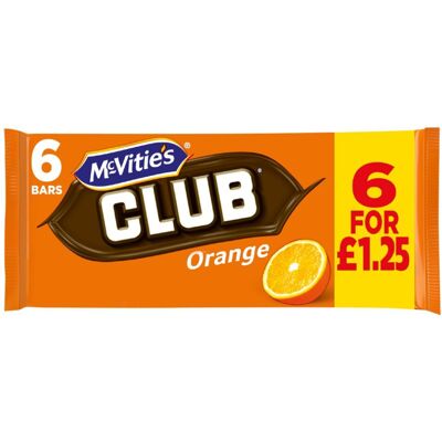 McVities McVitie's Club Orange Chocolate Biscuit Bars 6 bar (Pack of 12) McVities McVitie's Club Orange Chocolate Biscuit Bars 6 bar (Pack of 12)
