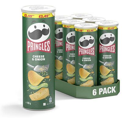 Pringles Cheese & Onion Crisps 165g (Pack of 6) Pringles Cheese & Onion Crisps 165g (Pack of 6)