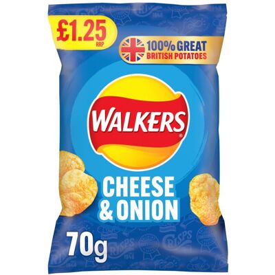 Walkers Cheese & Onion Crisps 70g (Pack of 15) Walkers Cheese & Onion Crisps 70g (Pack of 15)