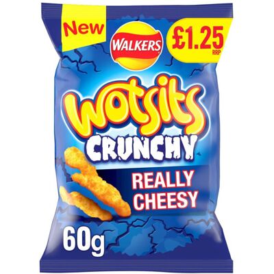 Walkers Wotsits Crunchy Really Cheesy Snacks Crisps 60g (Pack of 15) Walkers Wotsits Crunchy Really Cheesy Snacks Crisps 60g (Pack of 15)