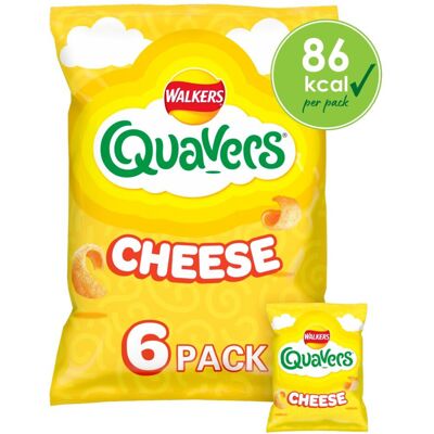Walkers Quavers Cheese Multipack Snacks Crisps 6x16g (Pack of 12) Walkers Quavers Cheese Multipack Snacks Crisps 6x16g (Pack of 12)