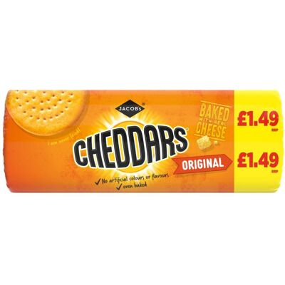 Jacobs Cheddars Cheddar Cheese Biscuits 150g (Pack of 2) Jacobs Cheddars Cheddar Cheese Biscuits 150g (Pack of 2)