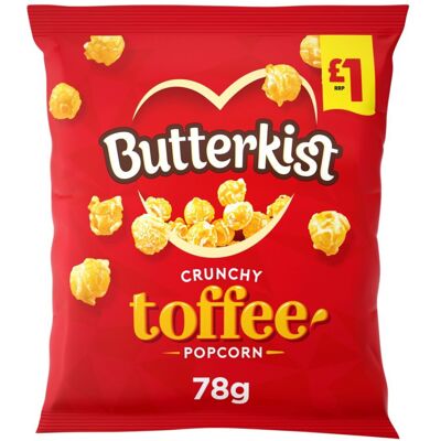 Butterkist Crunchy Toffee Popcorn 78g (Pack of 12) Butterkist Crunchy Toffee Popcorn 78g (Pack of 12)