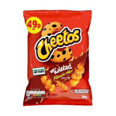 Unbranded Cheetos Twisted Flamin Hot Snacks Crisps 30g X 30 Unbranded Cheetos Twisted Flamin Hot Snacks Crisps 30g X 30