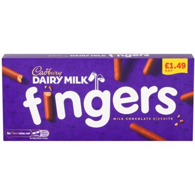 Cadbury Fingers 114g (Pack of 12) – Milk Chocolate Covered Biscuits, Suitable fo Cadbury Fingers 114g (Pack of 12) – Milk Chocolate Covered Biscuits, Suitable fo