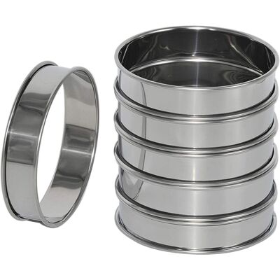Exogio 6 Pack 4 Inch Double Rolled English Muffin Rings, Stainless Steel Crumpet Rings, Exogio 6 Pack 4 Inch Double Rolled English Muffin Rings, Stainless Steel Crumpet Rings,