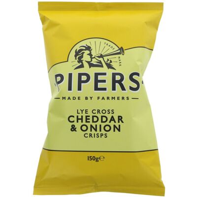 Pipers Crisps Lye Cross Cheddar & Onion -150g ( pack of 15 ) Pipers Crisps Lye Cross Cheddar & Onion -150g ( pack of 15 )