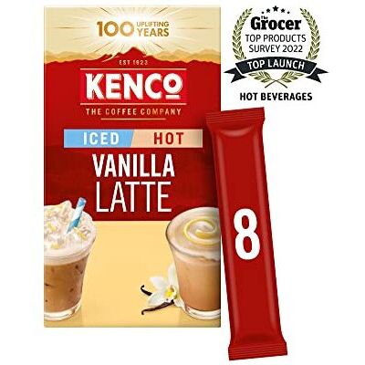 Kenco - Iced Hot Vanilla Latte - Vanilla - Sachets x8 - Latte sachets Kenco - Iced Hot Vanilla Latte - Vanilla - Sachets x8 - Latte sachets