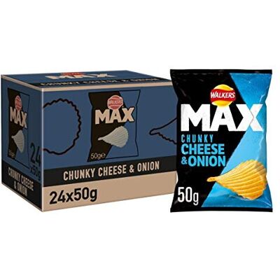 Walkers - Max Cheese & Onion - 50 g - Pack of 24 - Crisps Walkers - Max Cheese & Onion - 50 g - Pack of 24 - Crisps