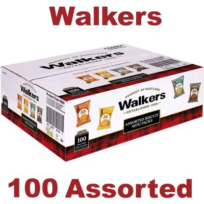 Walkers Assorted Biscuit Mini Packs 100 x 25g Packets Walkers Assorted Biscuit Mini Packs 100 x 25g Packets
