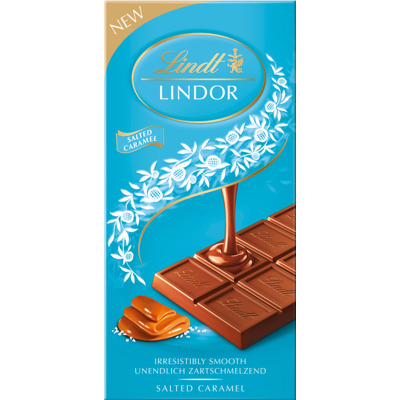 LINDT Lindor Bar Salted Caramel 100g (Pack of 18) LINDT Lindor Bar Salted Caramel 100g (Pack of 18)