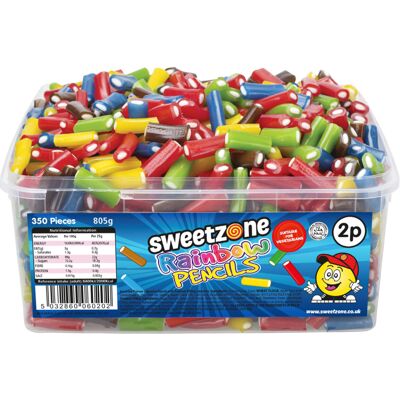 Sweetzone - Rainbow Pencils 800g Tub 1H041 - Halal - Cola Bottles - Sweets Sweetzone - Rainbow Pencils 800g Tub 1H041 - Halal - Cola Bottles - Sweets