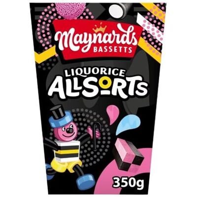 Maynards Bassetts (Pack Of 4) Maynards Liquorice Allsorts Sweets Carton 350G Maynards Bassetts (Pack Of 4) Maynards Liquorice Allsorts Sweets Carton 350G